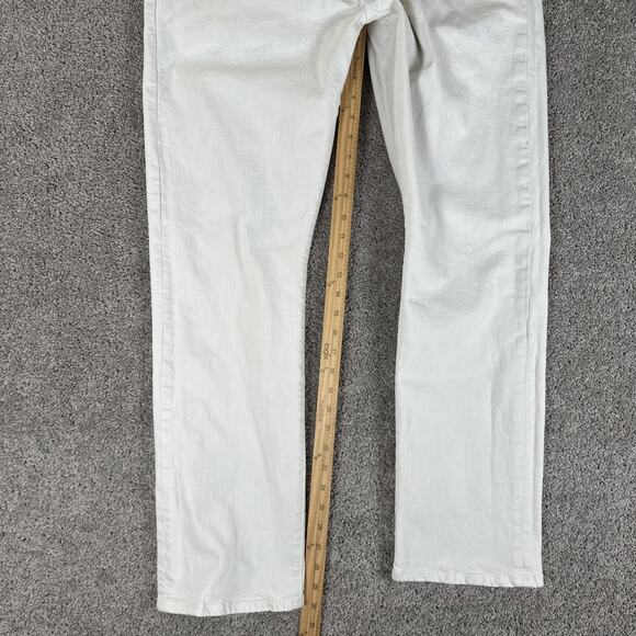 Polo Ralph Lauren Jeans Mens 38x30 White Chalk Slim Straight Denim Preppy - Picture 8 of 14